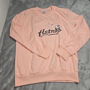 Astros Baseball Hello Kitty Collab Light Size Small Sweater Woman's Pink No Tags